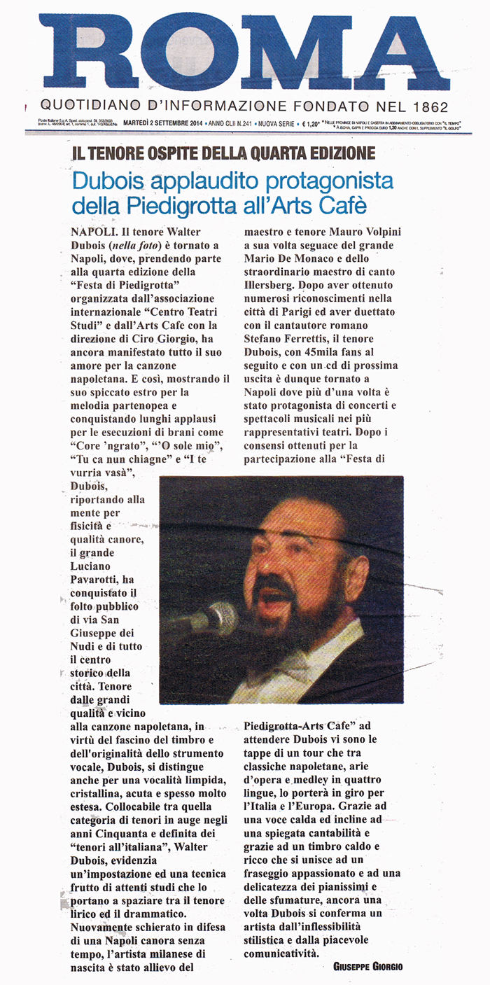 2 sett 2014 Roma Walter DUbois Arts Cafe